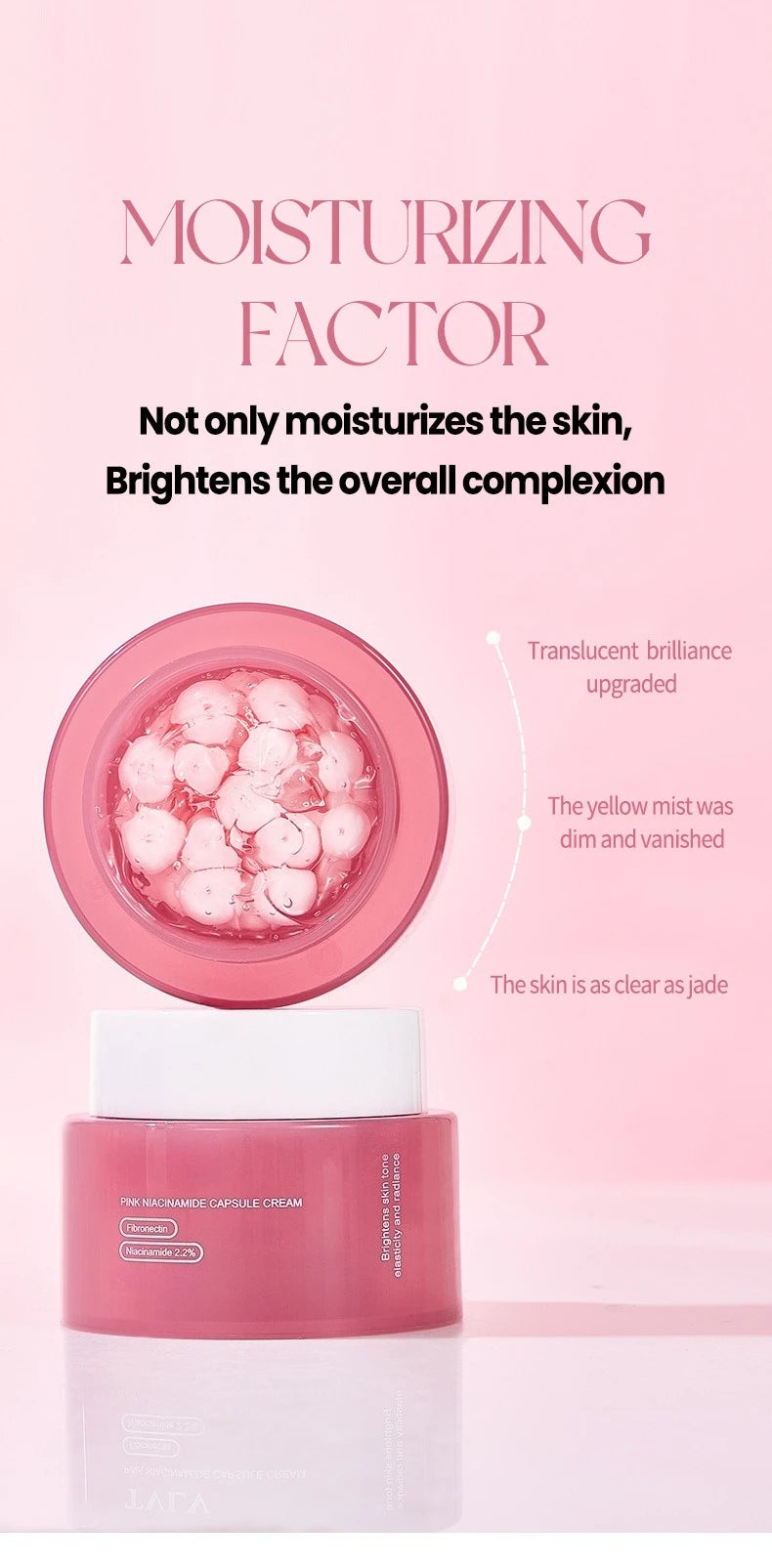 Korean Pink Collagen PDRN Capsule Cream with Niacinamide Cream for Uneven Skin Tone Lightweight Face Moisturizer Non Greasy care