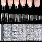 600 Pieces of Fake Nail Tips, Matte and Semi-Matte Effect, Almond French Coffin Shape, Stiletto Oval Square Shape, Thickened Fingertips at the Front