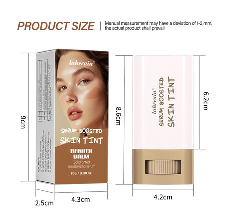 Skin Tint Foundation Stick Eraser Concealer Foundation Stick Serum Boosted Smooth Plumper Hight Coverage Travel Bronze Foundatio