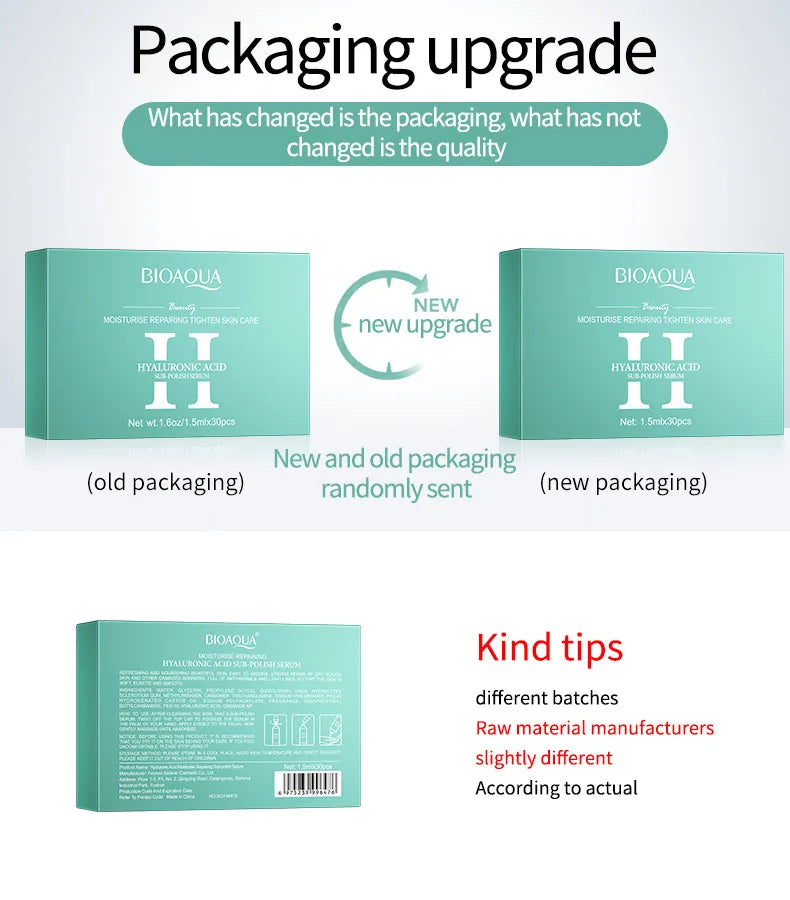 30pcs/box BIOAQUA Retinol Vitamin C Hyaluronic Acid Serum for Face Moisturizing Firming Hydrating Facial Essence Face Skin Care