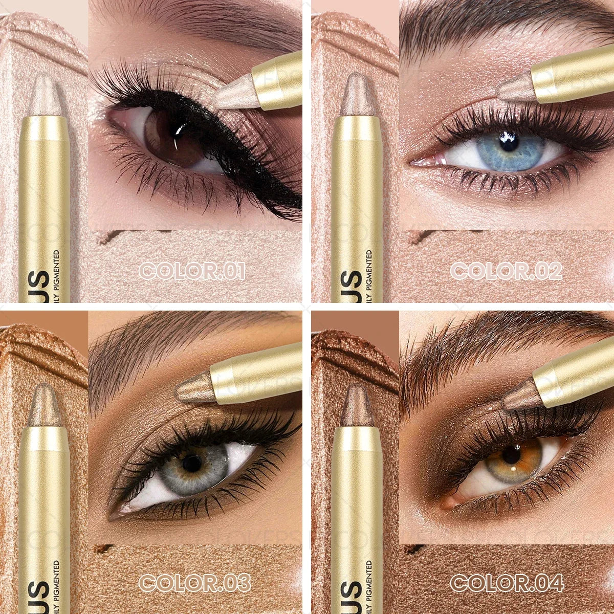 Pearlescent Green Color Highlighting Eyeshadow, Soft And Smooth Texture, Exclusive For Summer, Highlighting Eyeshadow