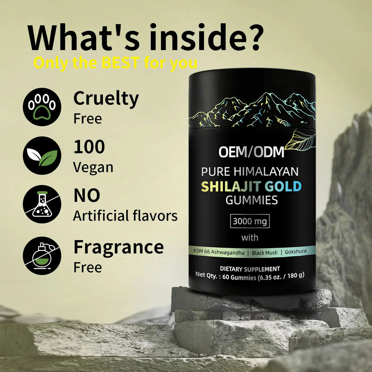 1 bottle of Shilajit gummies Vegetarianism regulates immunity balances nutrition and maintains energy and health