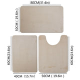 Three Piece Toilet, Bath Floor Mat, Shower Mat, Bath Absorbent Mat, Non Slip Carpet, Soft and Comfortable, Laundry Room.