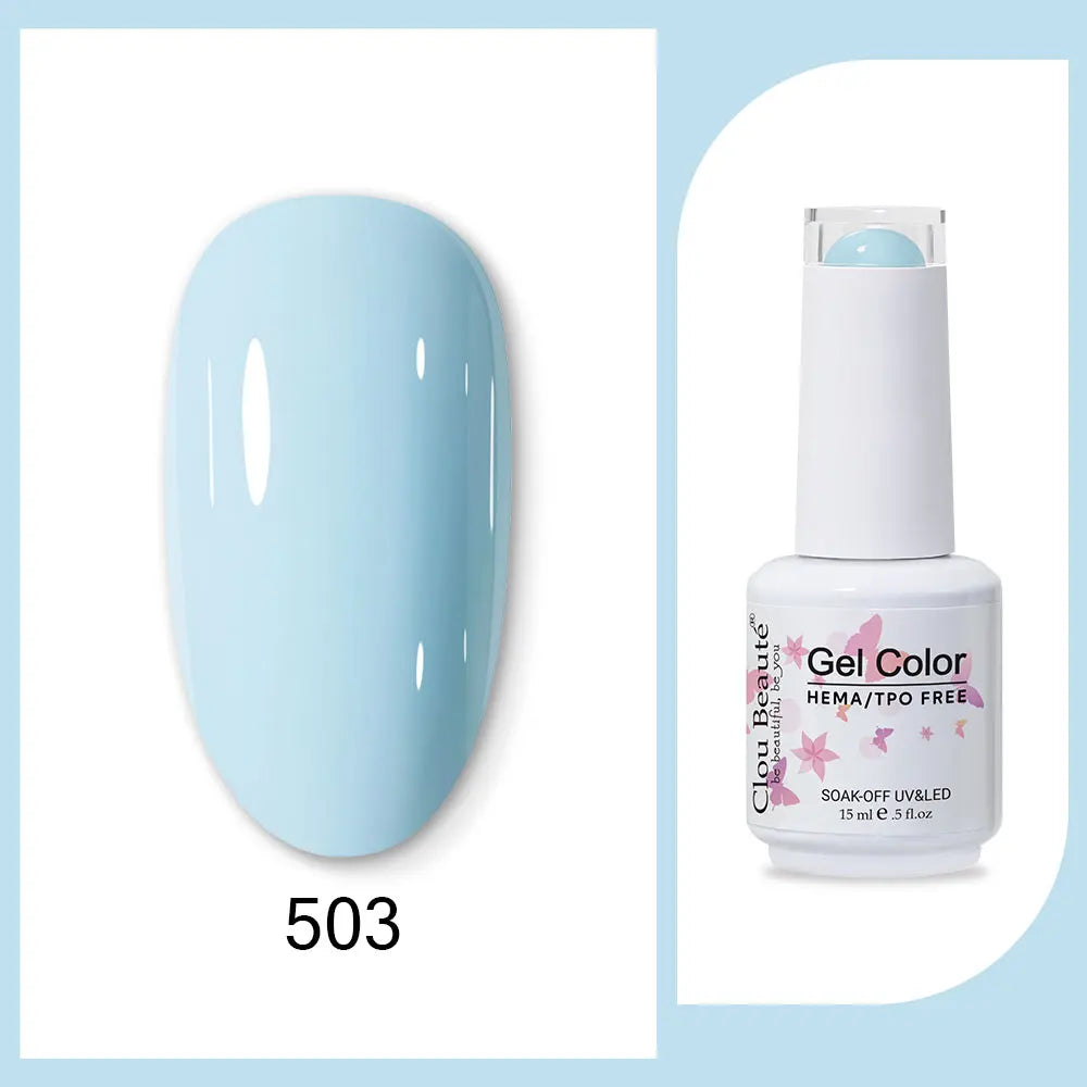 Clou Beaute Gel Color Hema TPO Free 15ml Gel Nail Varnish Soak Off UV Gel Polish Nail Art Manicure Lacquer Nail Art Jelly Gel