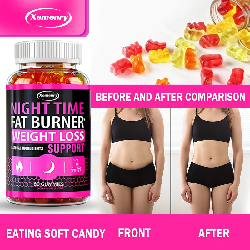 Nighttime Metabolism Gummies - Tone Up Capsules for Bloating & Metabolism, Appetite Suppressant