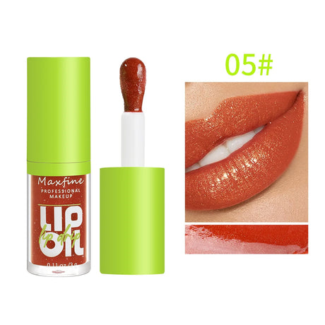 Water gloss mirror oily lip gloss lipstick with long-lasting color retention and non stick cup nude color lip essential oil
