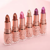6 Colors 3 in 1 Pearlescent Sparkling Lipstick Matte Glitter Waterproof Long Lasting Pearl Shine Lip Gloss Shimmer Sexy Makeup