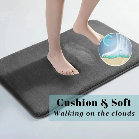 Coral Velvet Absorbent Quick Drying Door Mat Solid Color Bathroom Mat Bathroom Floor Mat Door Mat Household Non Slip Foot Mat
