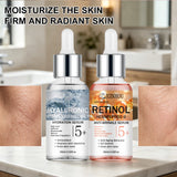 JUINHOU Dual Phase Face Serum Kit Hyaluronic Acid Day Care Retinol Night Care Hydrate Anti Wrinkle Texture Daily Face Skin Serum