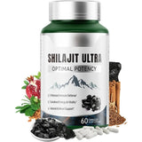Shilajit Ultra with L-Arginine for Natural Energy and Vitality 60 Capsules Non-GMO  Endurance Stamina Antioxidant Supplement