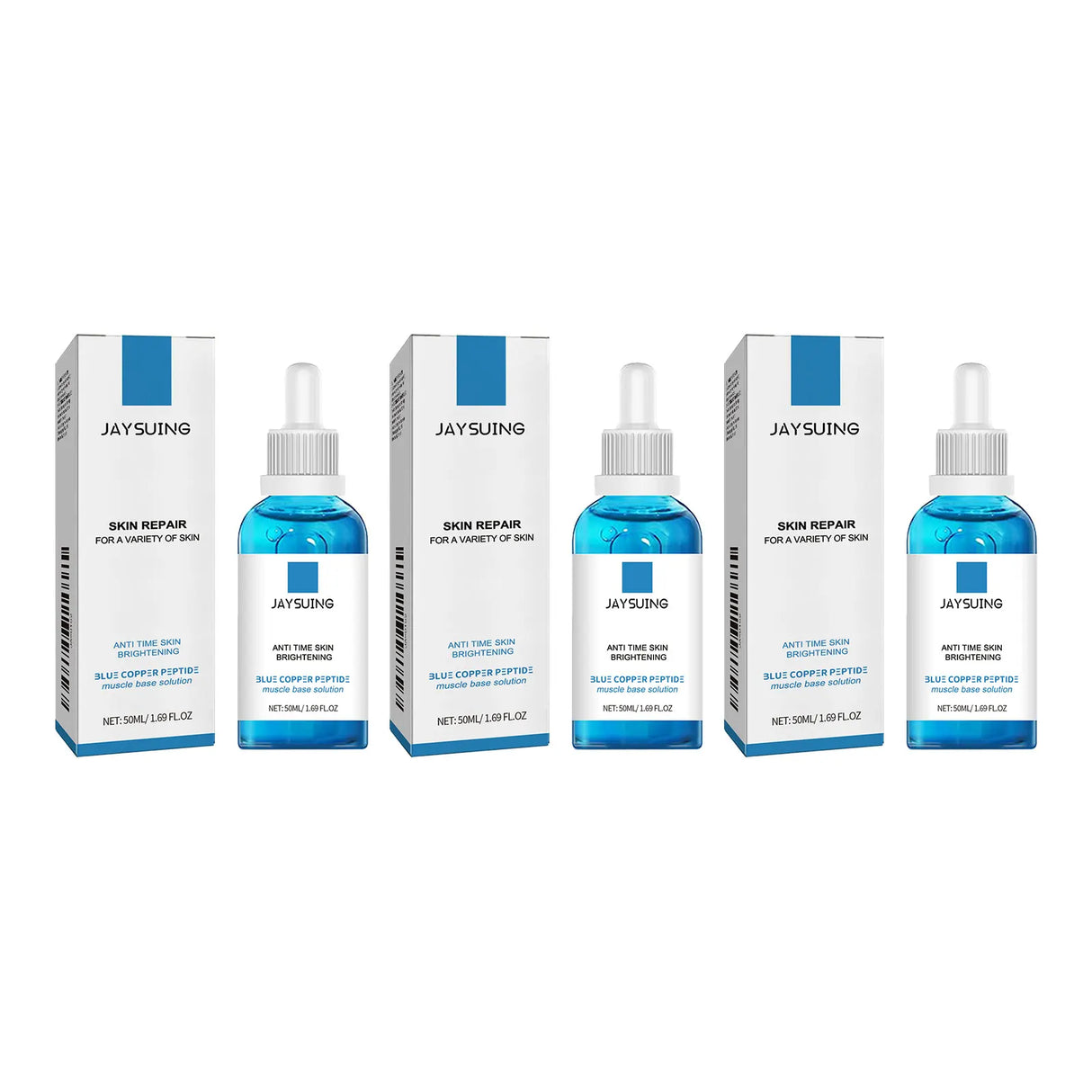 Facial Hydrating Serum Blue Copper Peptide Solution Deep Nourish Lock Water Shrink Pores Brighten Skin Rejuvenation Face Essence