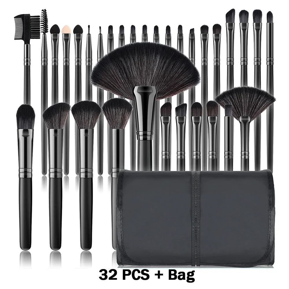 10-32PCS Makeup Brush Set Soft Fluffy Powder Foundation Contour Blush Concealer Eye Shadow Blending Makeup Kit Women Beauty Tool