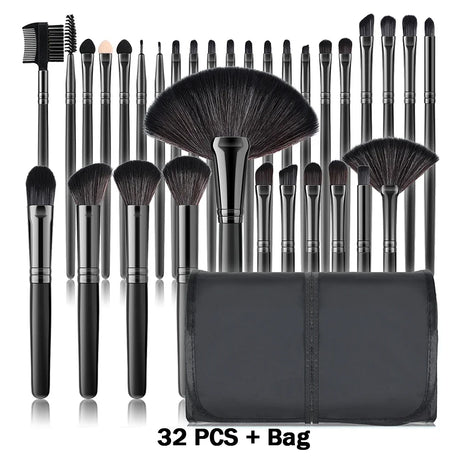 10-32PCS Makeup Brush Set Soft Fluffy Powder Foundation Contour Blush Concealer Eye Shadow Blending Makeup Kit Women Beauty Tool