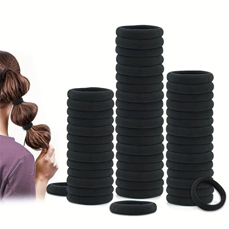 Hair Ties 100 Pcs Bulk, Seamless & Strong Hold, Diameter 1.58 Inch (4cm), for Thick & Thin Hair, Great for Gifts (Wife/Daughter)