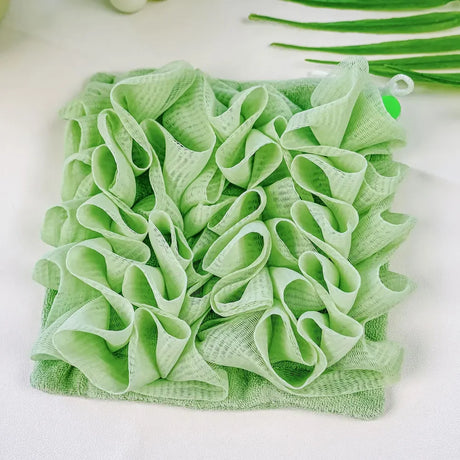 2-In-1 Bath Ball Towel Loofah With Drawstring Closure For Soap Soft Exfoliating Mesh Shower Sponge Body Skin Care Bathing Tools