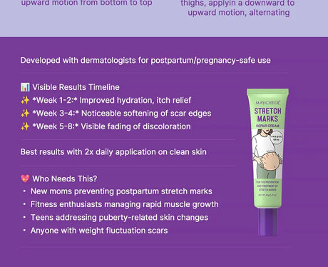 Stretch Marks Repair Cream Fade Lines Improve Duliness Tightness Long-lasting Moisturizing Smooth Enhance Elasticity Body Care