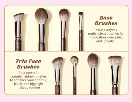Jessup Makeup Brushes Set 15/25pcs Premium Synthetic Brown Make up Brushes Foundation Eyeshadow Concealer Blush Eyeliner, T511