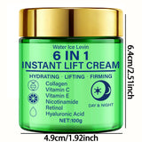 6 in 1 Instant Lift Cream Collagen Vitamin C Retinol Blend. Hydrates Lifts Firms Skin. Day Night Use. Visible Tightening. 100g.