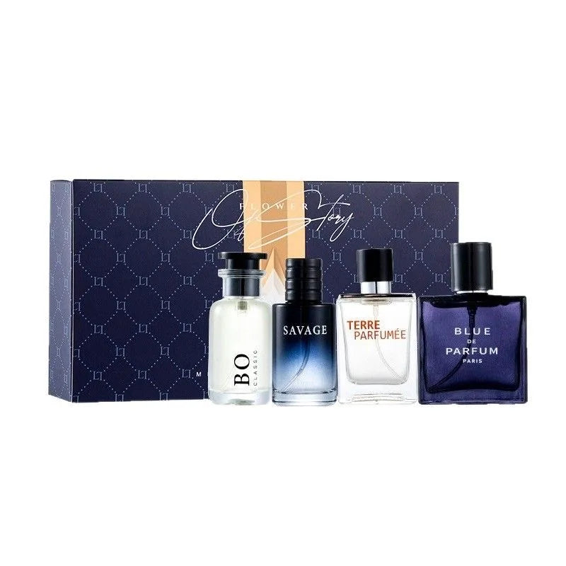 4 PCS/Set Men's Perfume Gift Set 3x30ml Long Lasting Woody Citrus Ocean Eau De Toilette Spray for Daily Work Dating Casual Use