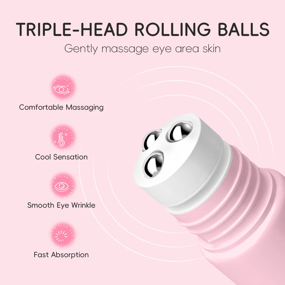 LAIKOU Sakura Roller Eye Serum 15ml Moisturizing Eye Care Reduce Dark Circles Puffiness Fine Lines Anti Aging Brightening Eye