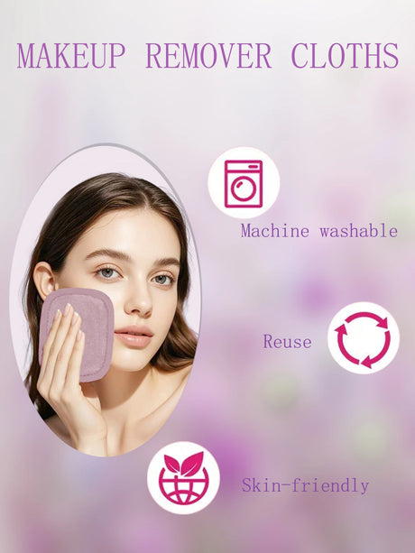 810 Makeup Remover Wipes Gradient 7Pcs, Machine Washable, Reusable Makeup Remover Tools for All Skin Types