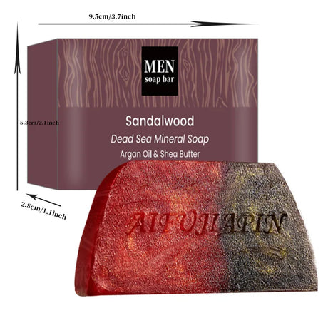 1/3/5/7Pcs Handmade Whitening Sandalwood Men'S Soap, Deeply Cleanses The Body, Moisturizes The Face, And Is Gentle And Shiny