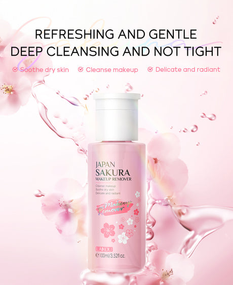 LAIKOU Portable Makeup Remover Lashes Cleansing Liquid Water Lip Eye Gentle Care Make-Up Travel Skin Remover Face Skincare 100ml
