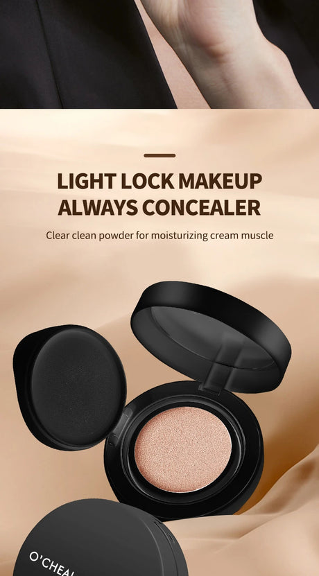 OCHEAL BB Cream Air Cushion Full Coverage Waterproof Long-lasting Concealer Cushion Compact Face Makeup Foundation CC Cream