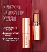 O.TWO.O Matte Lipstick Lip Tint 8 Colors Waterproof Long Lasting Non-stick Cup Sexy Highly Pigmented Velvet Lip Sticks Lip Stain