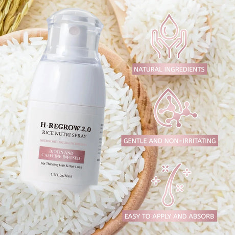 Fermented Rice Water for Hair Growth Hair Regrowth Essential Oil Scalp Treatment Hair Fall Control Serum Plant Dense Hair Spray