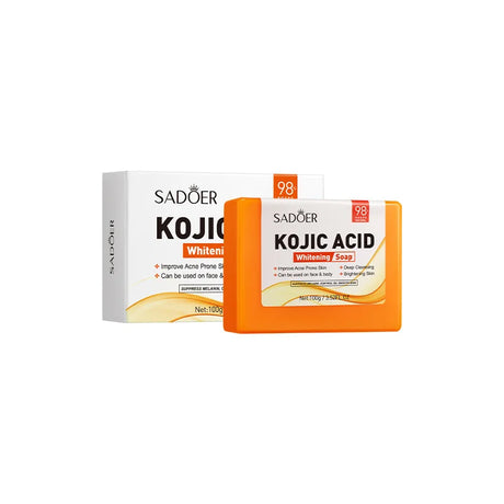 SADOER 100g Kojic Acid Whitening Soap, Handmade Bath Soap, Body Cleansing Antimicrobial Moisturizing and Disinfection Sope