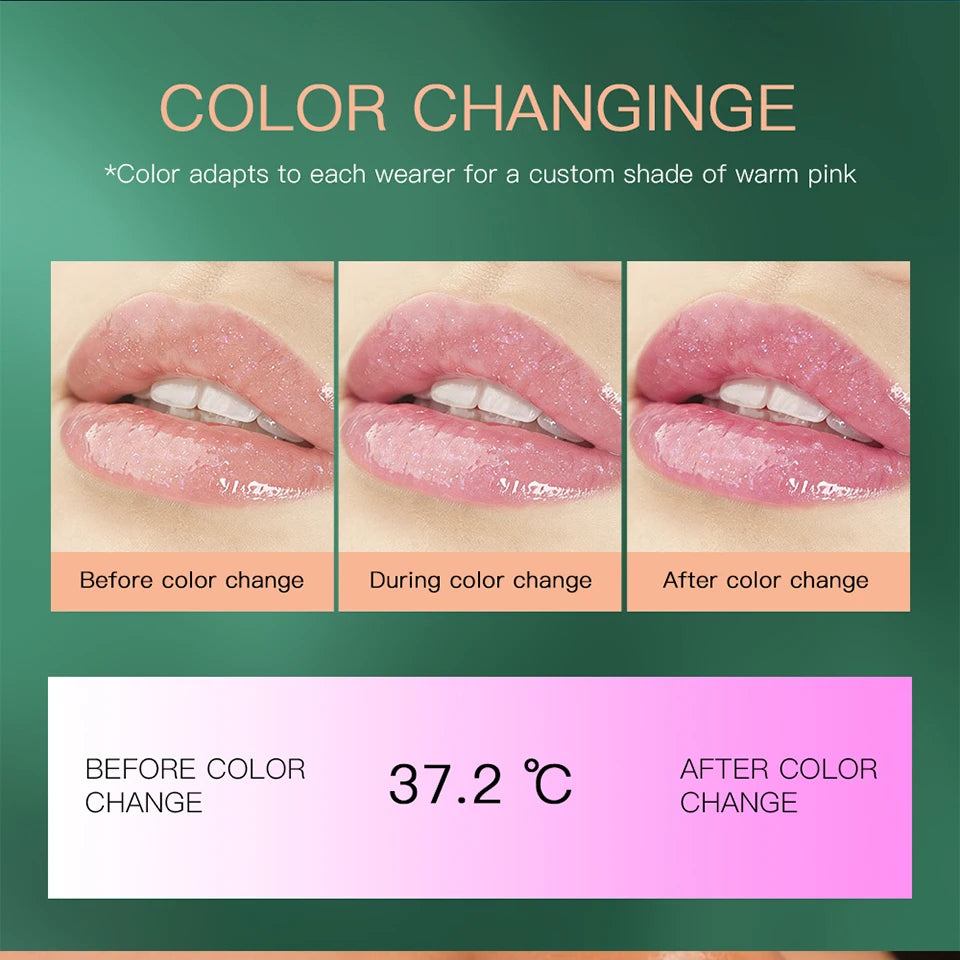 PH Adaptive Color Lip Oil Instant Glass Shine Plumping Finish Iridescent Shine Lip Oil Long-lasting Hydration Smooth Lip Care
