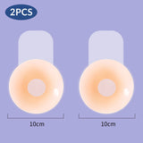 2 Pieces/Set of Circular Flower Shaped Women's Silicone Pull-Up Chest Patch Ultra-Thin Anti Convex Solid Adhesive Chest Patch