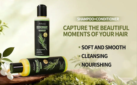 Rosemary Hydrolyzed Keratin Shampoo and Conditioner Set for Damaged Hair, Nourishing Hair Care for Soft, Smooth, Strong Hair