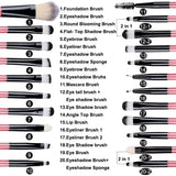 20PCS Eye Shadow Makeup Brush Set Concealer Brush Eye Cosmetic Soft Bristles Eyebrow Eyeliner Brush Portable Beauty Makeup Tools