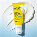 CeraVe Invisible Mineral Sunscreen SPF 50, Face for Sensitive Skin, Niacinamide, Ceramides, Vitamin E, Oil Free, 1.62 oz