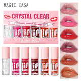 6pcs/set Small bottle Hydrating Jelly Lip Oil long-lasting Moisturizing  smooth shimmering Lip Hydrating Liquid