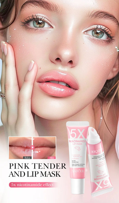 5X Niacinamide Plumping Lip Mask – Intense Hydration & Anti-Dryness for Soft, Pink Lips | Care Chapped Lips Overnig 10g/pc