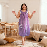 1pc, coral velvet women's bath skirt, wearable bath towel wrap women's absorbent Beach Spa gym bathrobe, slip skirt bath