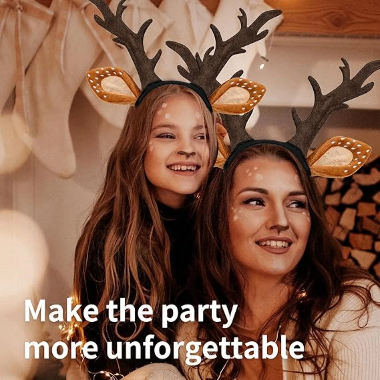 1PC Reindeer Hair Hoop for Adults & Kids, Cute Antler & Ear Costume Accessory - Suitable for Christmas & Autumn/Winter