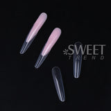 180pcs New Sandwich Nail Extension Mold Interlayer Dual Nail Forms Easy To Shape Oval/Coffin Mixed 15 Size Prolong Tool Manicure