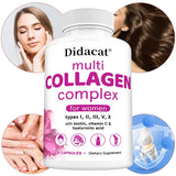 Multi-Collagen Complex - Hydrolyzed Protein Peptides with Hyaluronic Acid for Skin, Nails, Hair & Joint Health, Cellular Health
