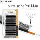 NAGARAKU Ship from USA 10 Cases W Shape 3D 4D 5D Eyelashes Free Tax Fast Shipping Delivery in 2-5 days Mix8-15mm Size