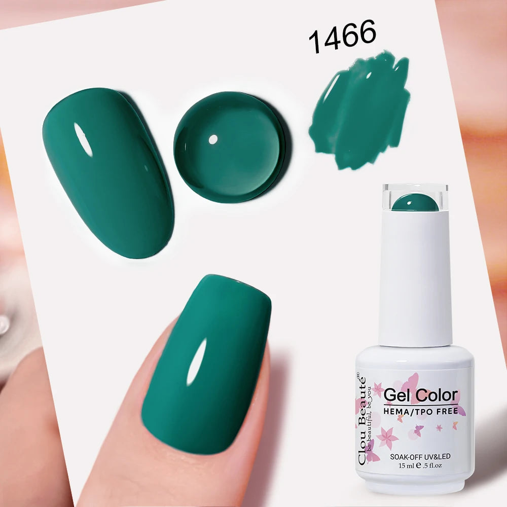Clou Beaute Grey Color Nail Gel Polish Full Coverage Nail Polish Dark Red Gel Lacquer Varnish Vernis Semi Permanent Nail Art