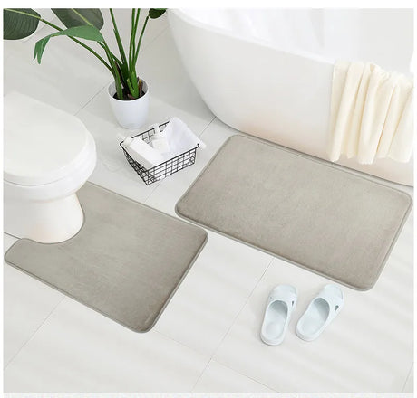 Three Piece Toilet, Bath Floor Mat, Shower Mat, Bath Absorbent Mat, Non Slip Carpet, Soft and Comfortable, Laundry Room.