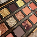 18 Color Golden Eye Shadow Palette Pearl Rose Gold Black Punk Style Matte & Glitter Eyeshadow Makeup Pearlescent Flow