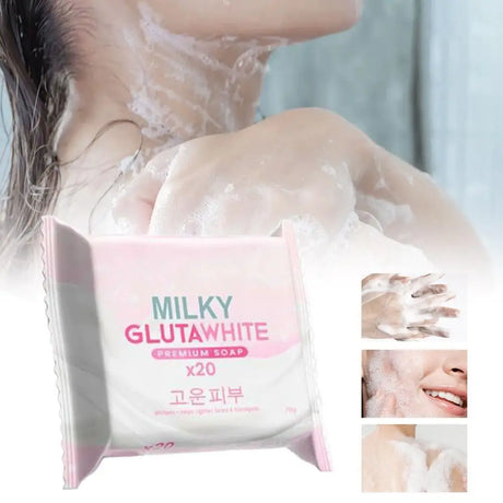 1-10PCS Korean MILKY GLUTAWHITE Premium Soap 70g Deep Cleansing Nourishing Rich Foam Soap Efficient Body Face Cleansing Care
