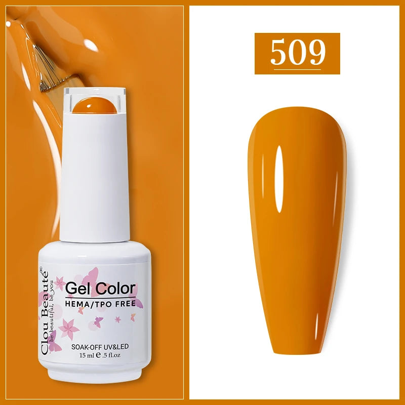 Clou Beaute Gel Nail Polish Neon Brown Royal Blue Red Green Pastal Nude Nail Art Varnishes Gel Lacquer HEMA/TPO FREE UV Gel Nail