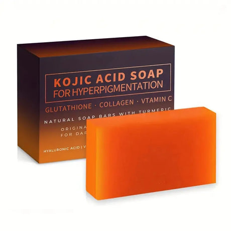 100g Turmeric Kojic Acid Bath Soap Glutathione Collagen Hyaluronic Acid Handmade Cleansing Soap for Hand Face and Body
