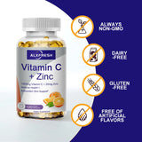 Alxfresh Vitamin C 1000mg with Zinc 20mg | Vitamin Dietery Supplement | Non-GMO & Gluten Free Vegan | for Immune Support Caps